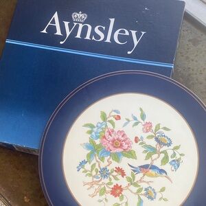 Aynsley Pembroke Six Round Placemats-Acrylic Finish-England-Bird & Flowers